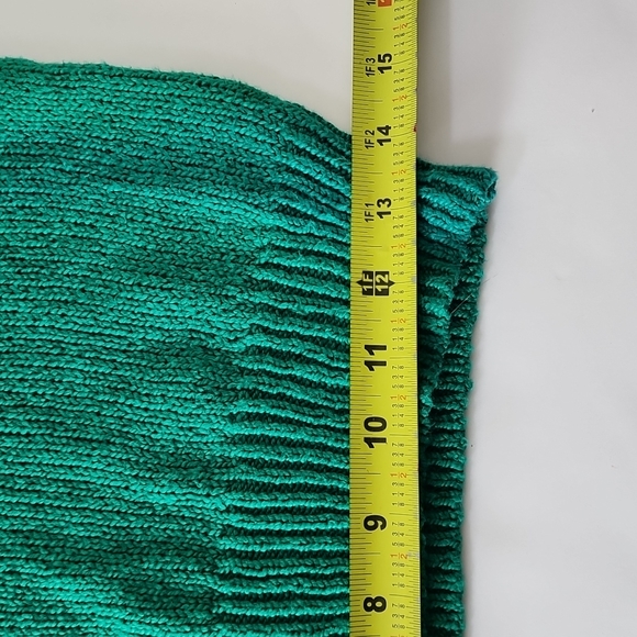 525 America green puff shoulder/sleeve cotton sweater, sz S - Picture 5 of 9